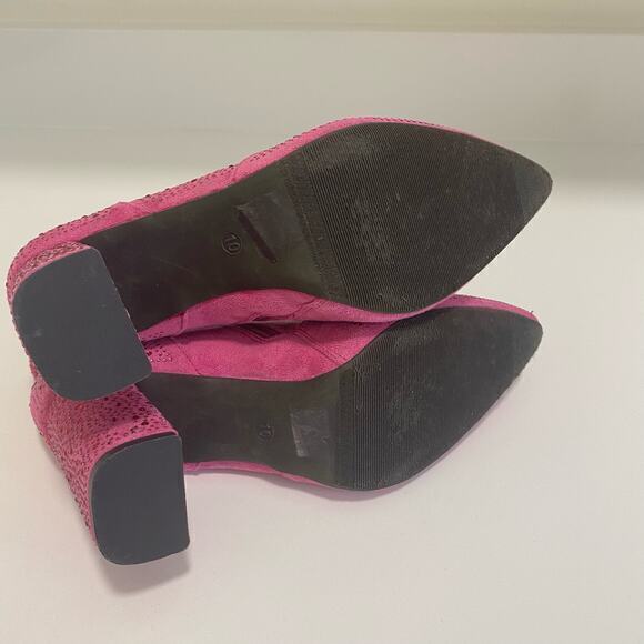 Pierre Dumas Pink Bedazzled Heeled Boots Booties Size 10‎ - Picture 7 of 8